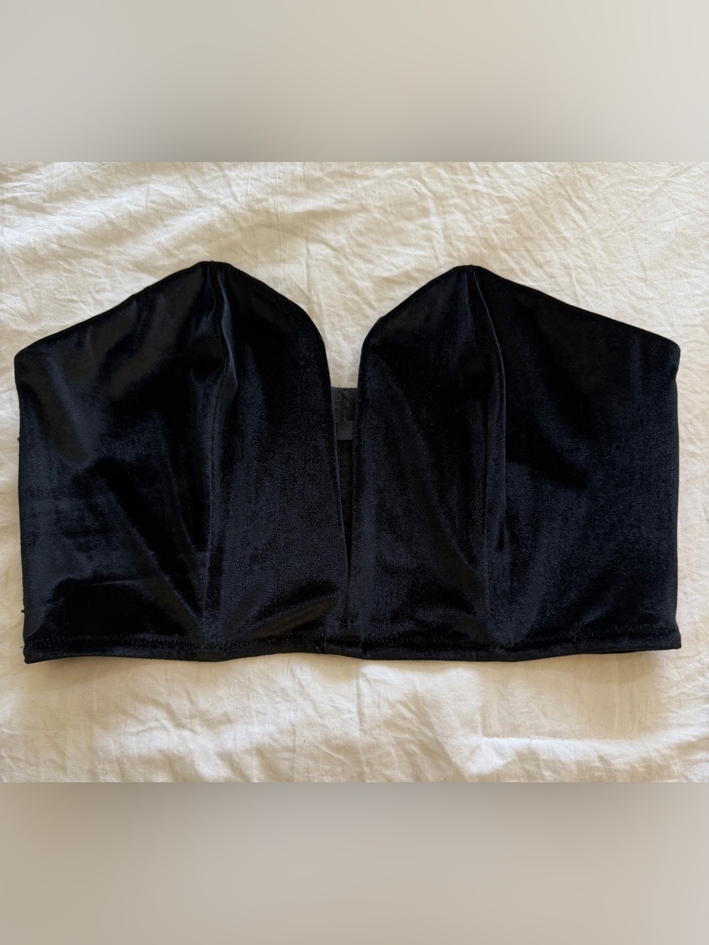 Victoria's Secret Black Velvet Strapless Bustier